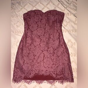 Tobi Lace Mini Dress in Mauve